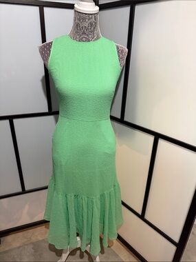 Chelsea28 Sleeveless Mint Dress with Flared Ruffle Hem